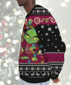 NCAA Bethune-Cookman Wildcats Baby Groot And Grinch Best Friends Ugly Christmas Sweatshirt & Sweater