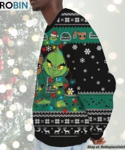 NCAA Binghamton Bearcats Baby Groot And Grinch Best Friends Ugly Christmas Sweatshirt & Sweater