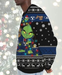 NCAA Brigham Young Cougars Baby Groot And Grinch Best Friends Ugly Christmas Sweatshirt & Sweater