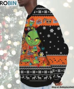 NCAA Bucknell Bison Baby Groot And Grinch Best Friends Ugly Christmas Sweatshirt & Sweater