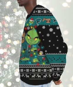 NCAA Chicago State Cougars Baby Groot And Grinch Best Friends Ugly Christmas Sweatshirt & Sweater