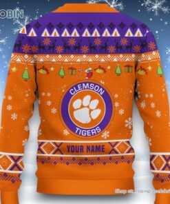 NCAA Clemson Tigers HO HO HO Ugly Christmas Sweater and Sweatshirt