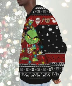 NCAA College of Charleston Cougars Baby Groot And Grinch Best Friends Ugly Christmas Sweatshirt & Sweater