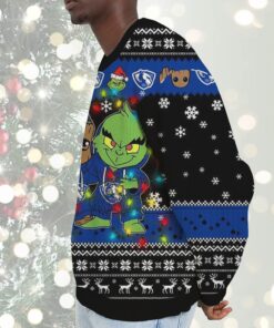 NCAA Eastern Illinois Panthers Baby Groot And Grinch Best Friends Ugly Christmas Sweatshirt & Sweater