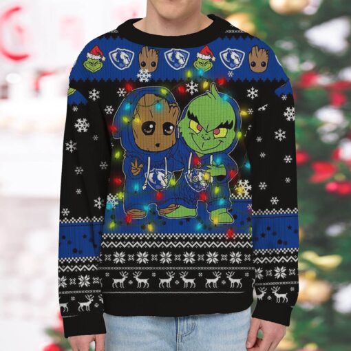 NCAA Eastern Illinois Panthers Baby Groot And Grinch Best Friends Ugly Christmas Sweatshirt & Sweater