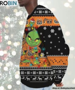 NCAA Idaho State Bengals Baby Groot And Grinch Best Friends Ugly Christmas Sweatshirt & Sweater NCAA Idaho State Bengals Baby Groot And Grinch Best Friends Ugly Christmas Sweatshirt & Sweater