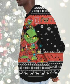 NCAA Illinois Fighting Illini Baby Groot And Grinch Best Friends Ugly Christmas Sweatshirt & Sweater