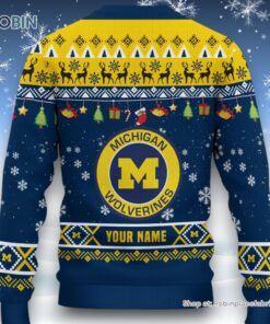 NCAA Michigan Wolverines HO HO HO Ugly Christmas Sweater and Sweatshirt