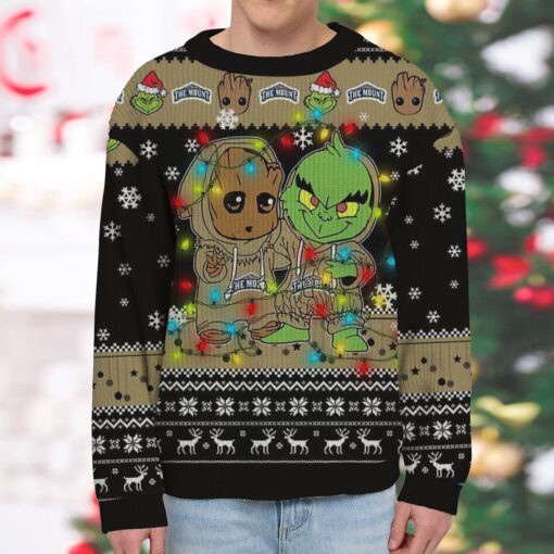 NCAA Mount St. Mary’s Mountaineers Baby Groot And Grinch Best Friends Ugly Christmas Sweatshirt & Sweater