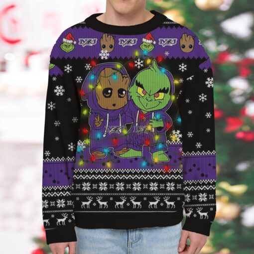NCAA Niagara Purple Eagles Baby Groot And Grinch Best Friends Ugly Christmas Sweatshirt & Sweater