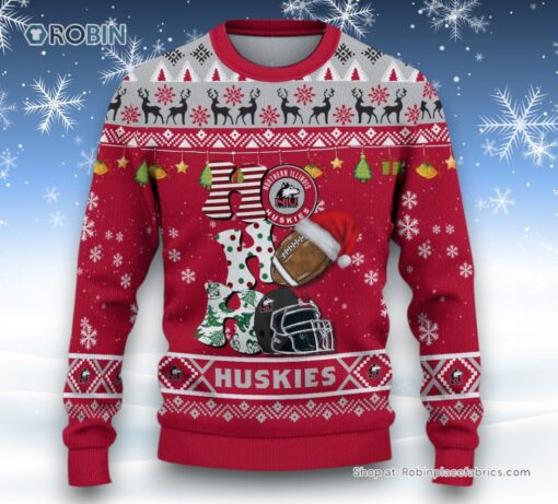 NCAA Northern Illinois Huskies HO HO HO Ugly Christmas Sweater and Sweatshirt