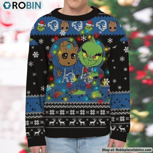 NCAA Seton Hall Pirates Baby Groot And Grinch Best Friends Ugly Christmas Sweatshirt & Sweater