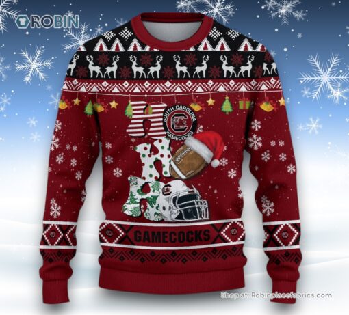 NCAA South Carolina Gamecocks HO HO HO Ugly Christmas Sweater and Sweatshirt