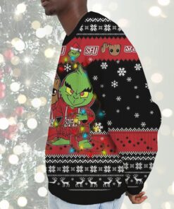 NCAA St. Francis Red Flash Baby Groot And Grinch Best Friends Ugly Christmas Sweatshirt & Sweater