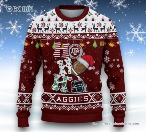 NCAA Texas A&M Aggies HO HO HO Ugly Christmas Sweater and Sweatshirt