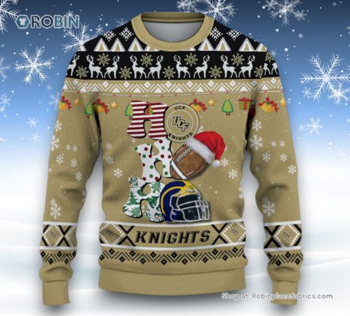 NCAA UCF Knights HO HO HO Ugly Christmas Sweater and Sweatshirt
