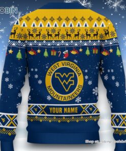 NCAA West Virginia Mountaineers HO HO HO Ugly Christmas Sweater and Sweatshirt NCAA West Virginia Mountaineers HO HO HO Ugly Christmas Sweater and Sweatshirt