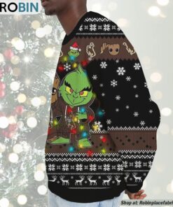 NCAA Wyoming Cowboys Baby Groot And Grinch Best Friends Ugly Christmas Sweatshirt & Sweater