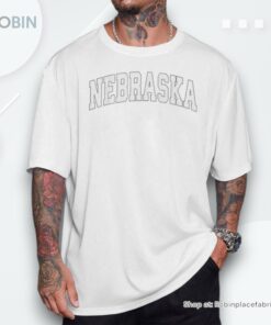 Nebraska Ne Vintage Athletic Sports White Style Shirt