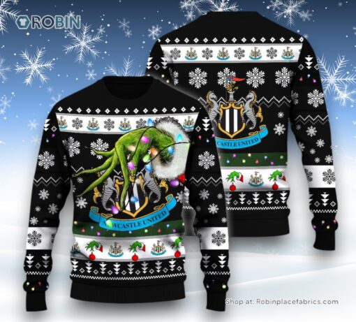 Newcastle United Grinch Hand Design Sweater and Sweatshirt