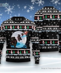 Newfoundland Santa On Highway Ugly Christmas Sweatshirt, Sweater