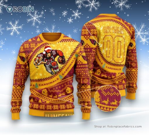 NFL Arizona Cardinals Mascot Woolen Christmas Full Print Sweater and Sweatshirt