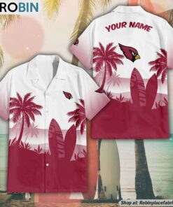 NFL Arizona Cardinals Summer Coconut Tree Pattern Aloha Shirt