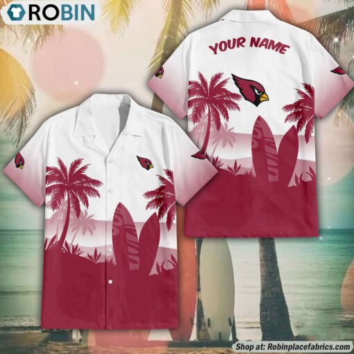 NFL Arizona Cardinals Summer Coconut Tree Pattern Aloha Shirt