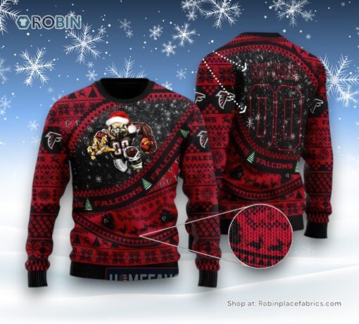 NFL Atlanta Falcons Mascot Woolen Christmas Full Print Sweater and Sweatshirt
