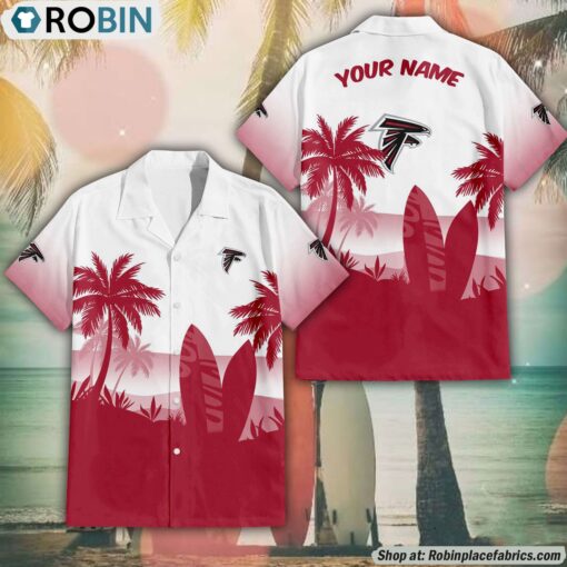 NFL Atlanta Falcons Summer Coconut Tree Pattern Aloha Shirt