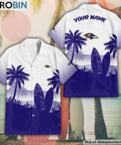 NFL Baltimore Ravens Summer Coconut Tree Pattern Aloha Shirt NFL Baltimore Ravens Summer Coconut Tree Pattern Aloha Shirt