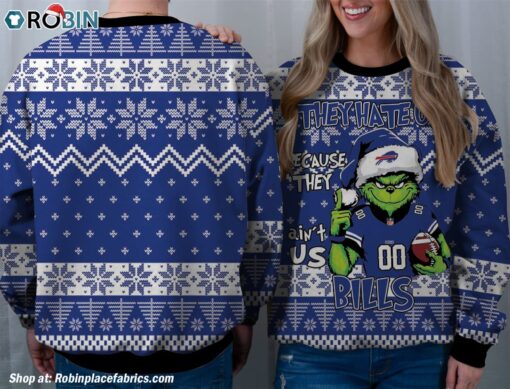 NFL Buffalo Bills Grinch They Hate Us Because Aint US Sweatshirt, Sweater