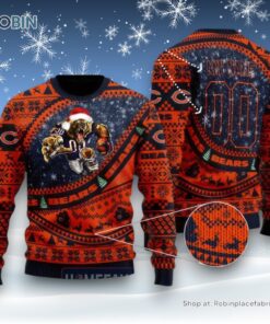 NFL Chicago Bears Mascot Woolen Christmas Full Print Sweater and Sweatshirt