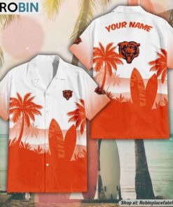 NFL Chicago Bears Summer Coconut Tree Pattern Hawaiian Shirt