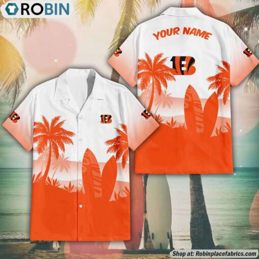 NFL Cincinnati Bengals Summer Coconut Tree Pattern Hawaiian Shirt