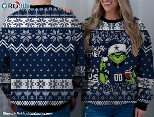NFL Dallas Cowboys Grinch They Hate Us Because Aint US Sweatshirt, Sweater