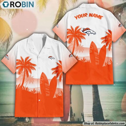 NFL Denver Broncos Summer Coconut Tree Pattern Hawaiian Shirt