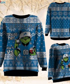 NFL Detroit Lions Grinch They Hate Us Because Aint US Sweatshirt, Sweater NFL Detroit Lions Grinch They Hate Us Because Aint US Sweatshirt, Sweater