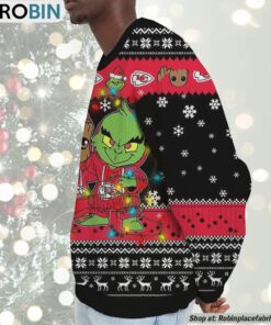 NFL Kansas City Chiefs Baby Groot And Grinch Best Friends Ugly Christmas Sweatshirt & Sweater