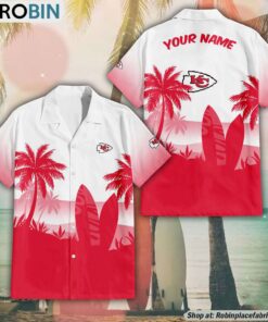 NFL Kansas City Chiefs Summer Coconut Tree Pattern Aloha Shirt
