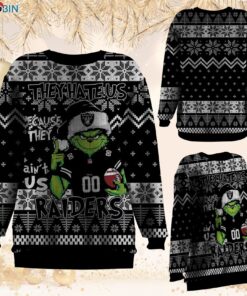 NFL Las Vegas Raiders Grinch They Hate Us Because Aint US Sweatshirt, Sweater NFL Las Vegas Raiders Grinch They Hate Us Because Aint US Sweatshirt, Sweater
