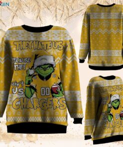NFL Los Angeles Chargers Grinch They Hate Us Because Aint US Sweatshirt, Sweater NFL Los Angeles Chargers Grinch They Hate Us Because Aint US Sweatshirt, Sweater