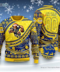 NFL Los Angeles Rams Mascot Woolen Christmas Full Print Sweater and Sweatshirt