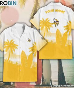 NFL Minnesota Vikings Summer Coconut Tree Pattern Hawaiian Shirt
