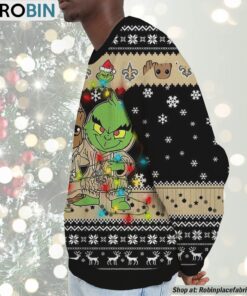 NFL New Orleans Saints Baby Groot And Grinch Best Friends Ugly Christmas Sweatshirt & Sweater