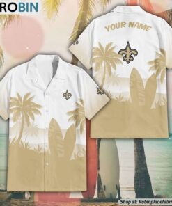 NFL New Orleans Saints Summer Coconut Tree Pattern Aloha Shirt