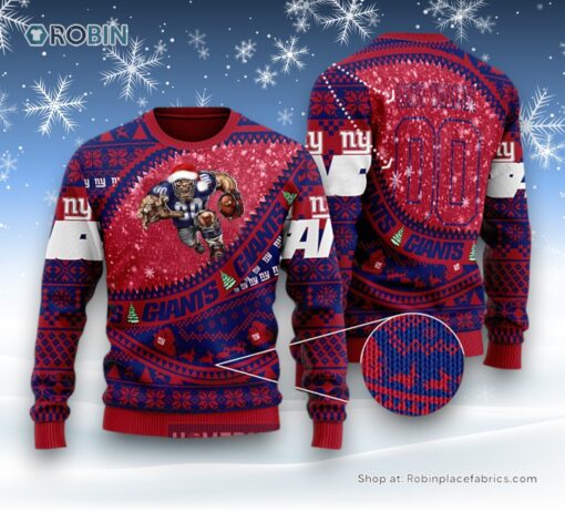 NFL New York Giants Mascot Woolen Christmas Full Print Sweater and Sweatshirt
