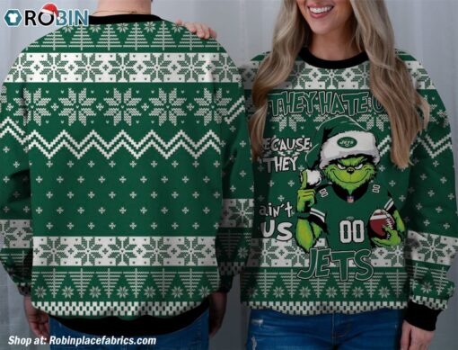 NFL New York Jets Grinch They Hate Us Because Aint US Sweatshirt, Sweater