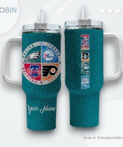 NFL Philadelphia Sports Logo Team Custom Name Handle Cup 40oz