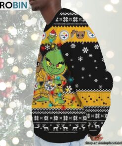 NFL Pittsburgh Steelers Baby Groot And Grinch Best Friends Ugly Christmas Sweatshirt & Sweater NFL Pittsburgh Steelers Baby Groot And Grinch Best Friends Ugly Christmas Sweatshirt & Sweater